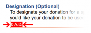 Please enter "0 A.D" under "Designation"