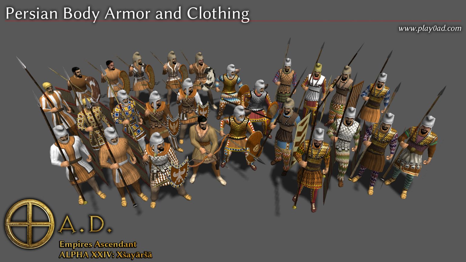 Vue des améliorations des armures et vêtements des Perses