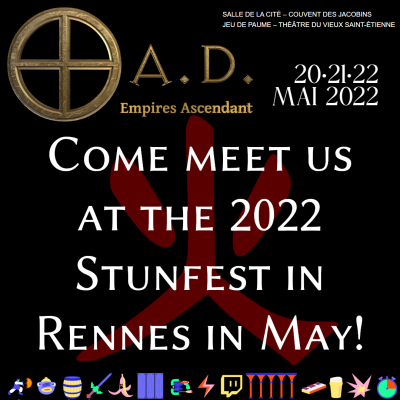  Image with the 0 A.D. and wildfiregames logo with the caption: "Come meet us at the 2022 Stunfest in Rennes in May!"